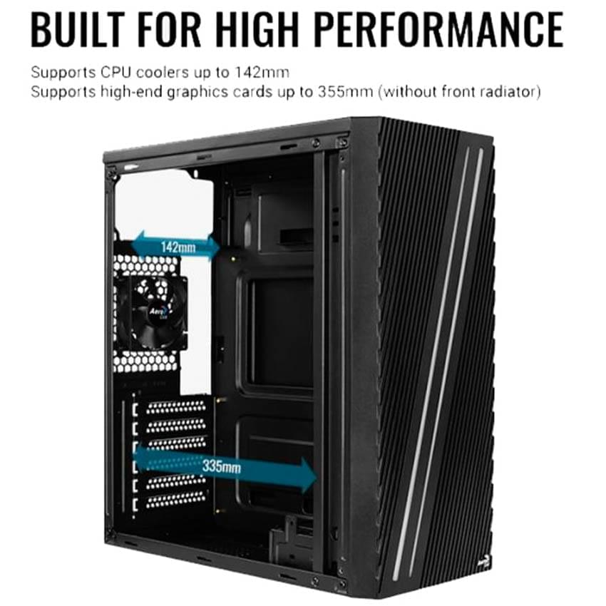 Gabinete Aerocool Streak Rgb 1 Fan Negro Atx Mid Tower